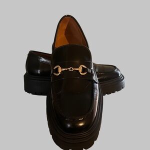 Women’s Black Leather Bit Loafers